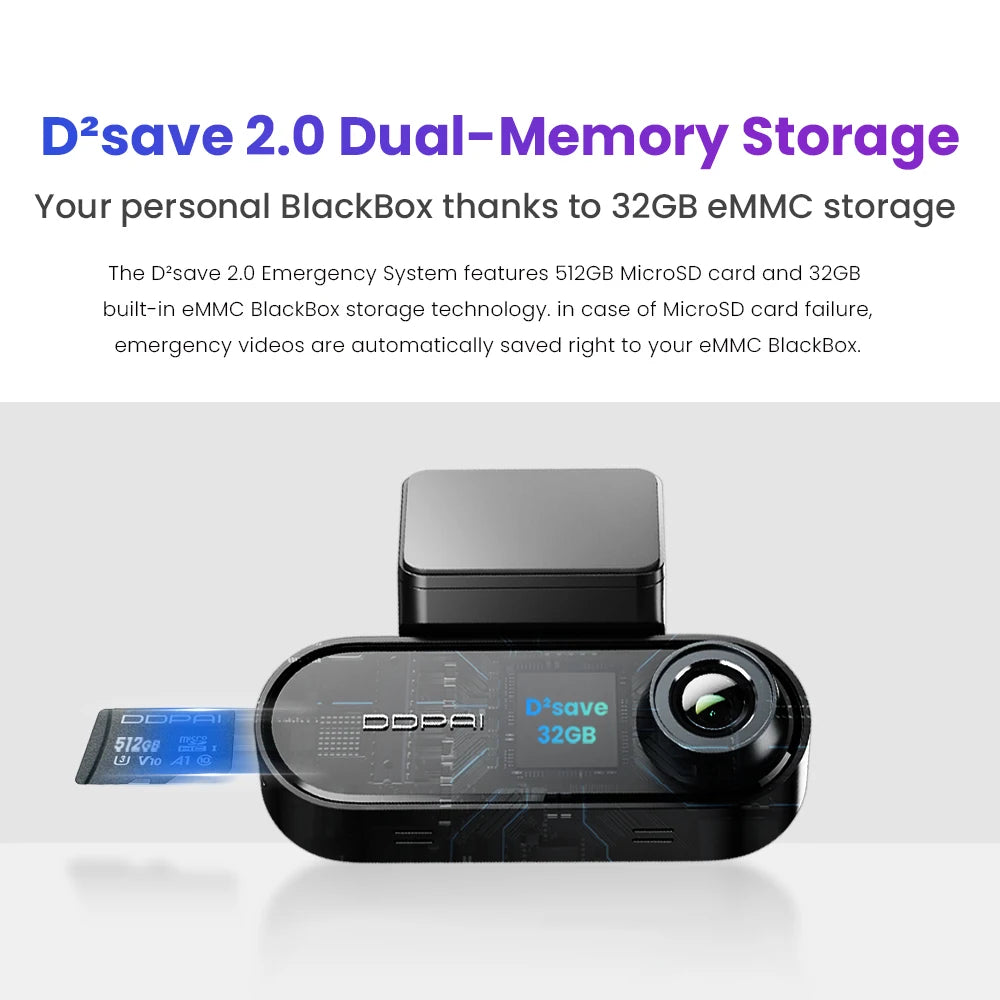 Ddpai n5 dualna kamera samochodowa 4k - przód i tył, nightvis, adas, gps