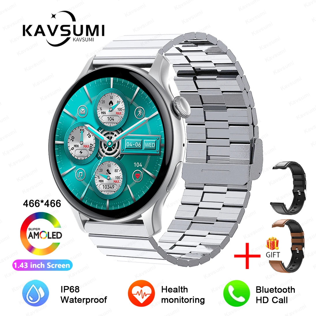 Women's Elegant AMOLED Smartwatch with GPS & Bluetooth Calling