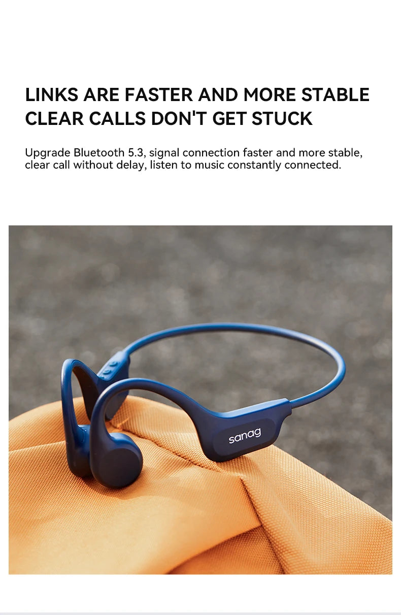 Słuchawki pływackie sanag b60s z przewodnictwem kostnym ipx8 bluetooth mp3