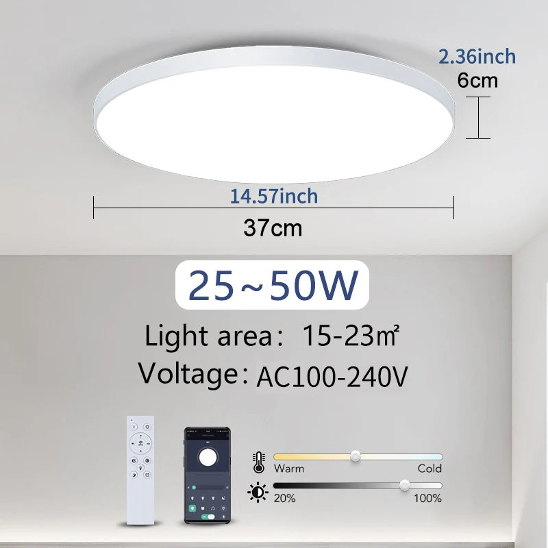 MARPOU Large LED Ceiling Lamp - Modern Bright Illumination for Bedroom