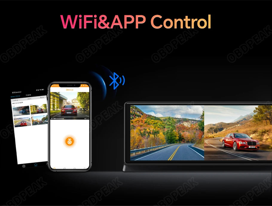 K2 pro 11.3" 4k bezprzewodowy carplay android auto kamera samochodowa z gps i podwójnym obiektywem