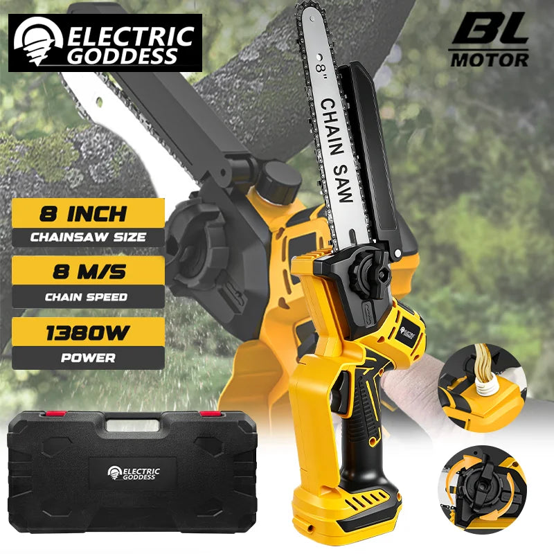 8-calowa 1380w bezszczotkowa elektryczna pilarka łańcuchowa – profesjonalna pilarka ogrodowa do baterii dewalt 20v