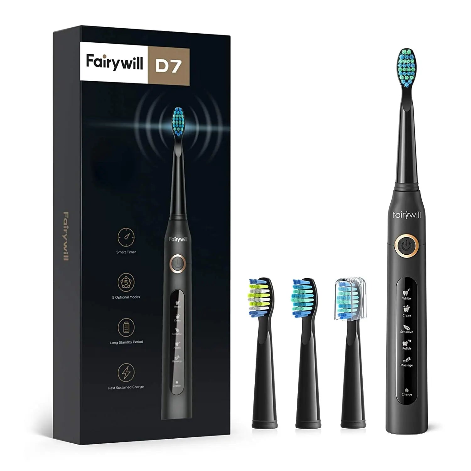Szczoteczka soniczna elektryczna fairywill fw-507 usb ładowana