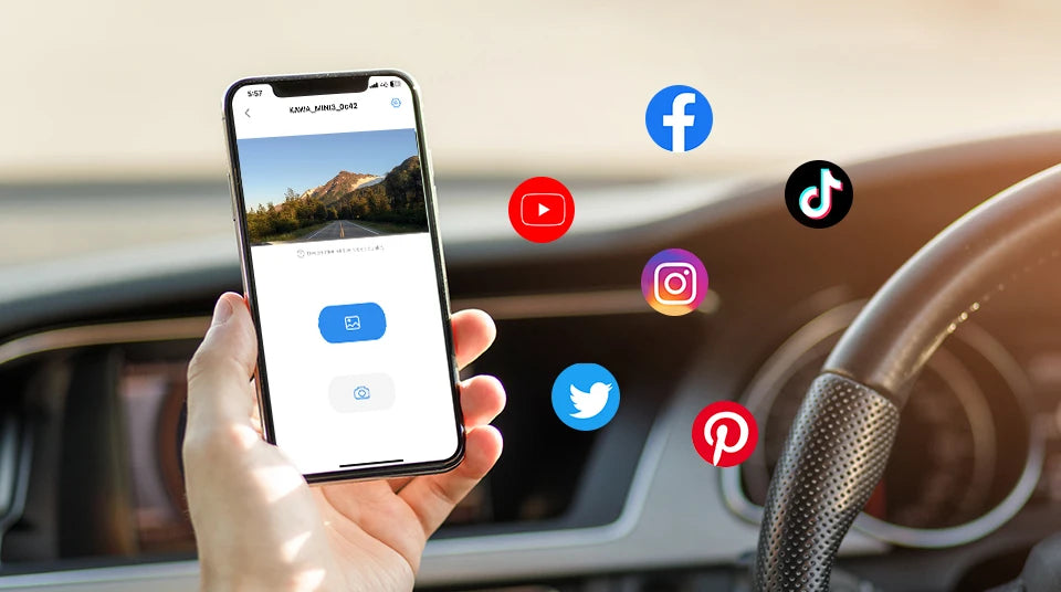 Kamera samochodowa kawa dash cam mini 3 - 2k, sterowanie głosem, noktowizja, wifi