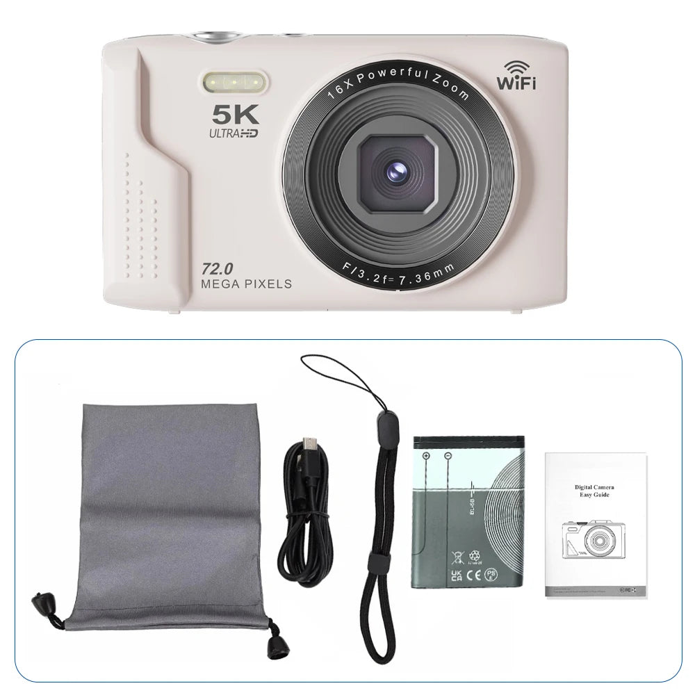 Aparat kompaktowy ourlife 5k 72mp do fotografii vintage i vlogowania