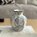 Hand-Painted Blue White Porcelain Vase - Elegant Home Decor