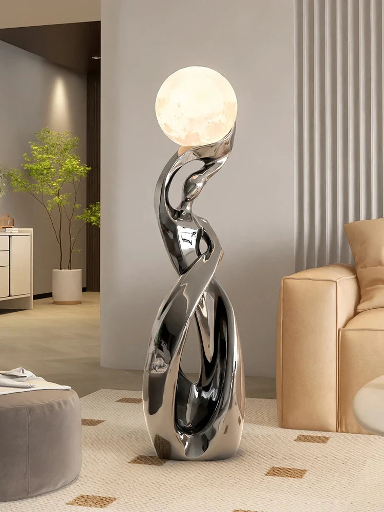 Nordic Abstract Luminous Floor Sculpture | Artistic Illumination