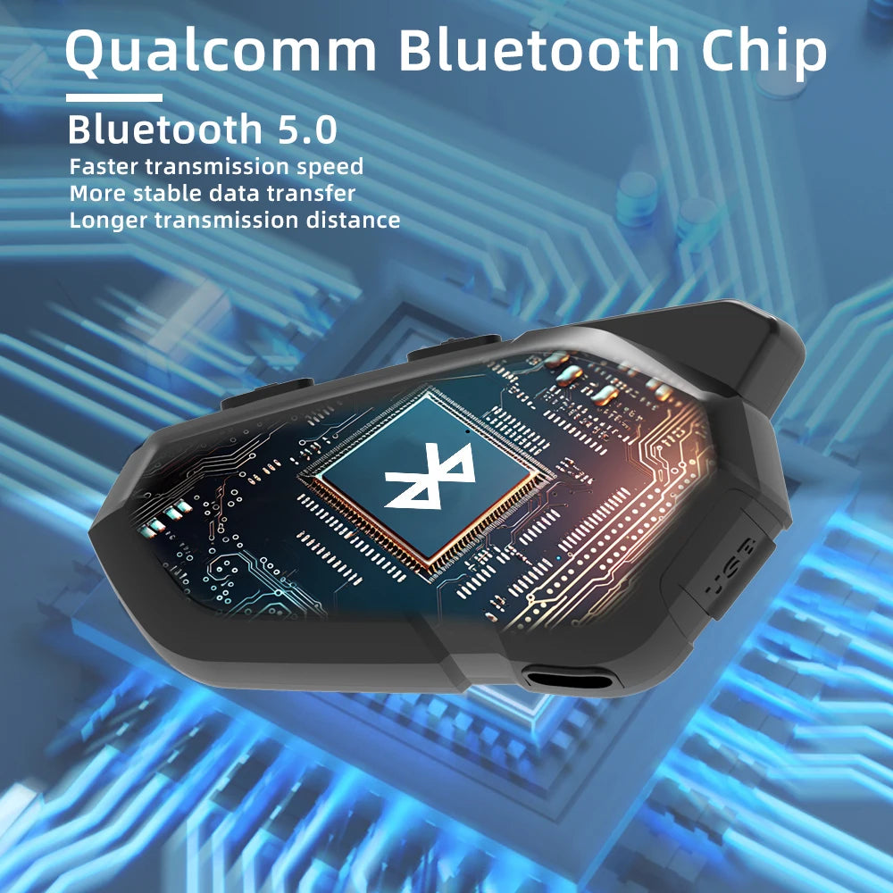 Wayxin t2 motocyklowy interkom bluetooth - 2 jeźdźców, 300m, bt 5.1, wodoodporny zestaw słuchawkowy