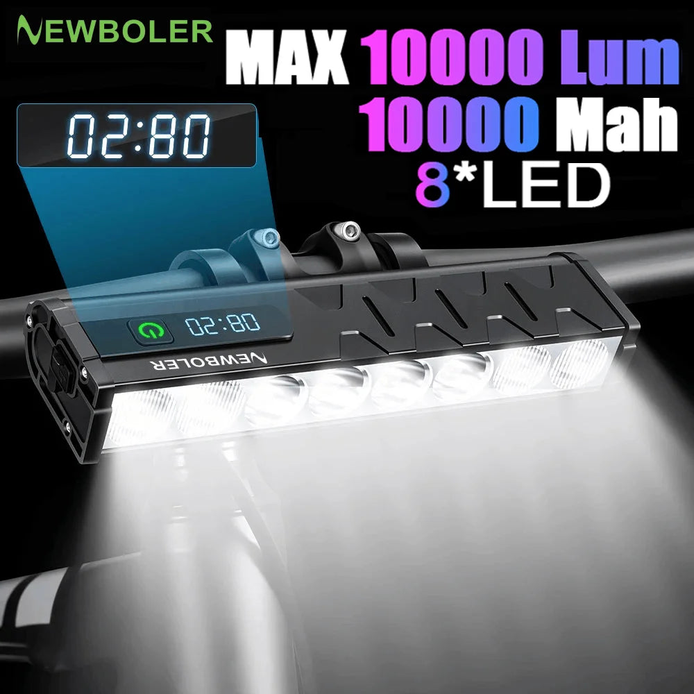 Lampa rowerowa newboler 10000 lumenów - ładowana usb do mtb i szosy