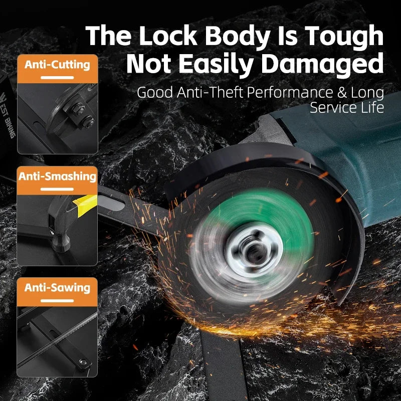 WEST BIKING Foldable Bike & Motorcycle Lock - Key & Password Security