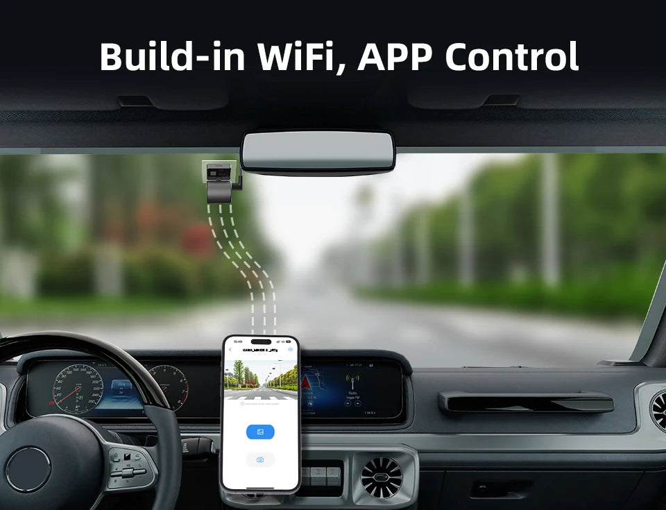 Kamera samochodowa kawa dash cam mini 3 - 2k, sterowanie głosem, noktowizja, wifi