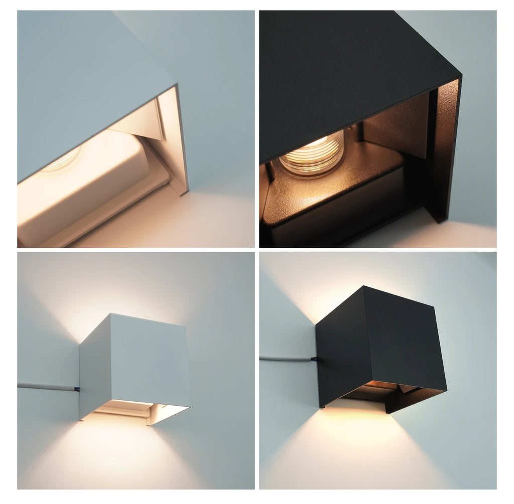Kicaao nowoczesna architektoniczna wodoodporna lampa ścienna led | oświetlenie zewnętrzne
