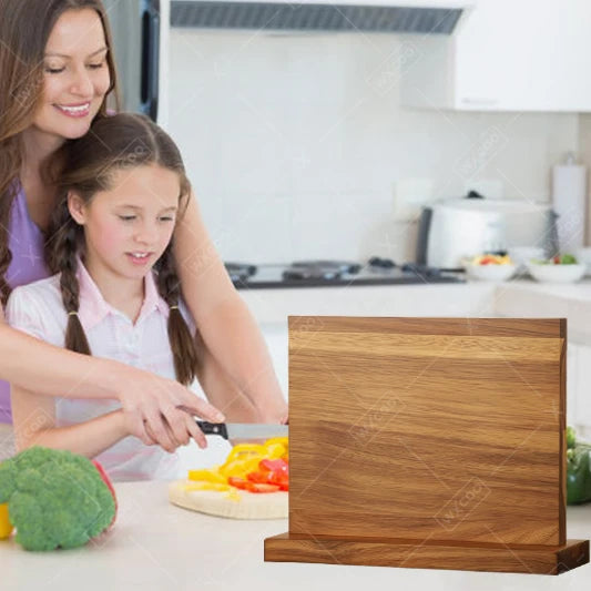 Acacia Wood Universal Knife Block - Space-Saving & Stylish Kitchen Organizer