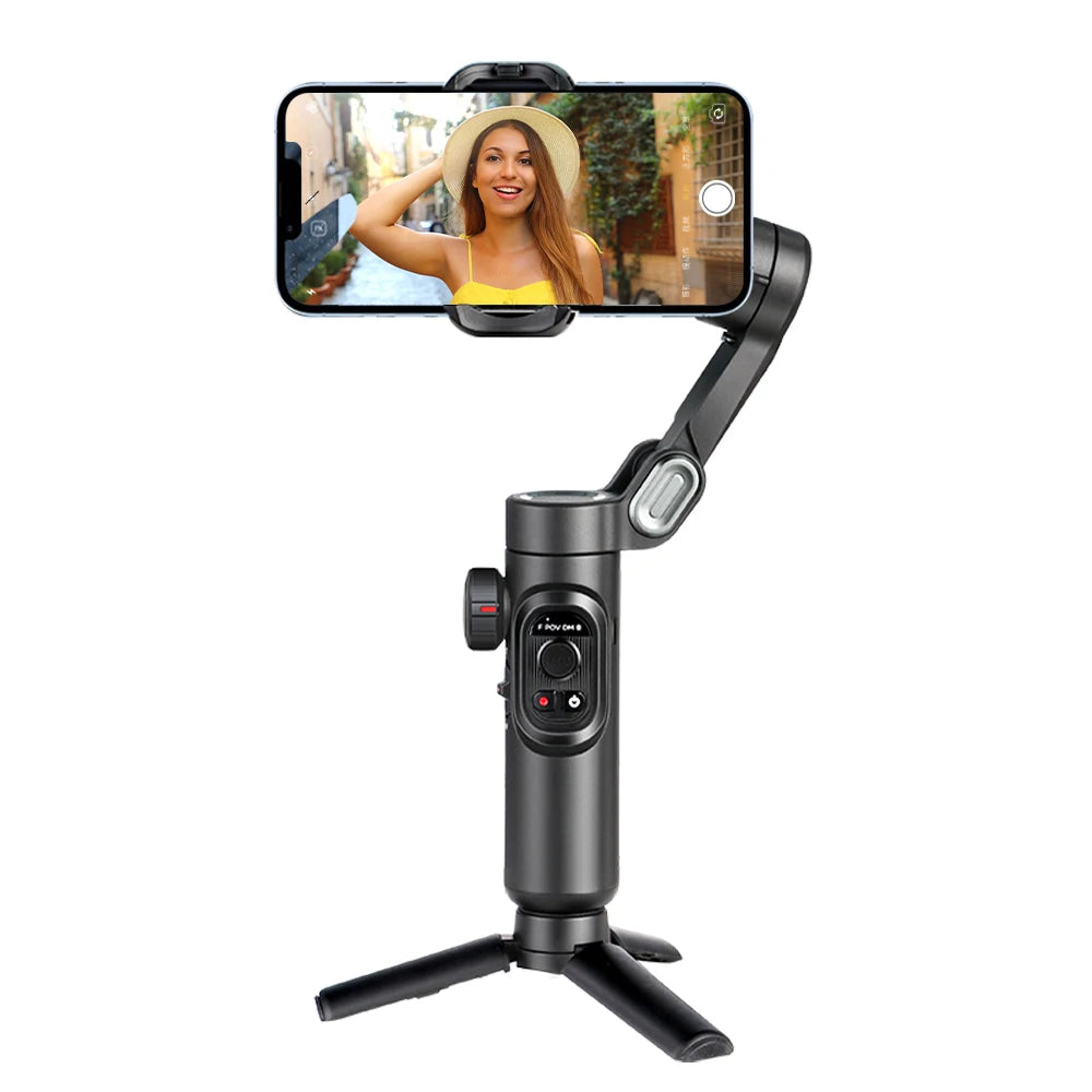 Stabilizator gimbalowy aochuan 3-osiowy do smartfonów z lampą led