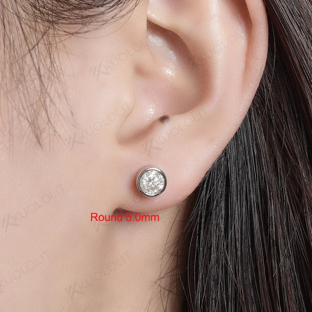 Kuololit Lab Grown Diamond Engagement Earrings - 18K/14K/925 Studs