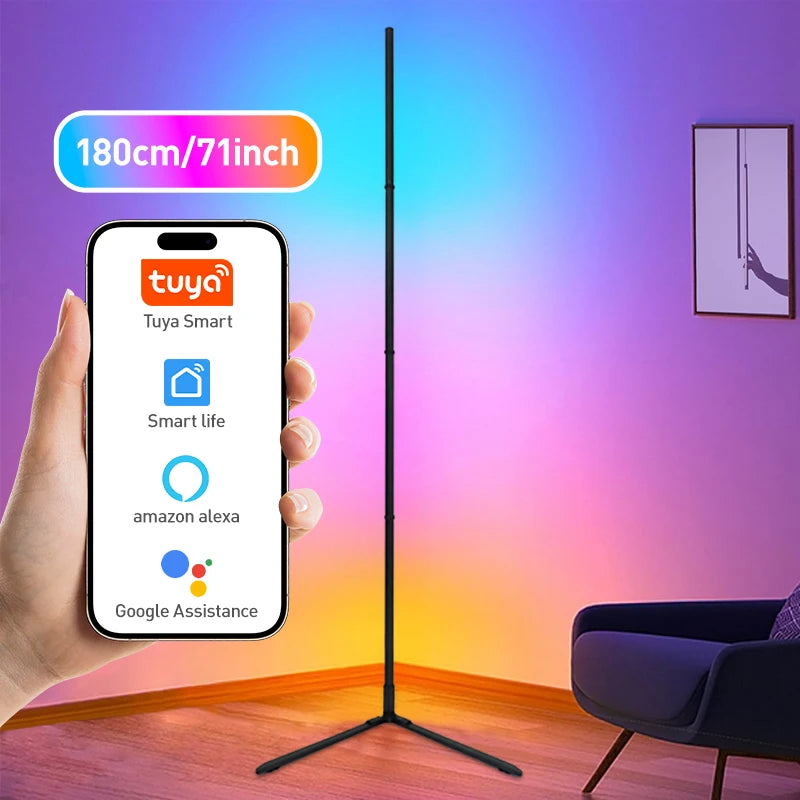 RGBIC Smart Corner Floor Lamp with Tuya App Control