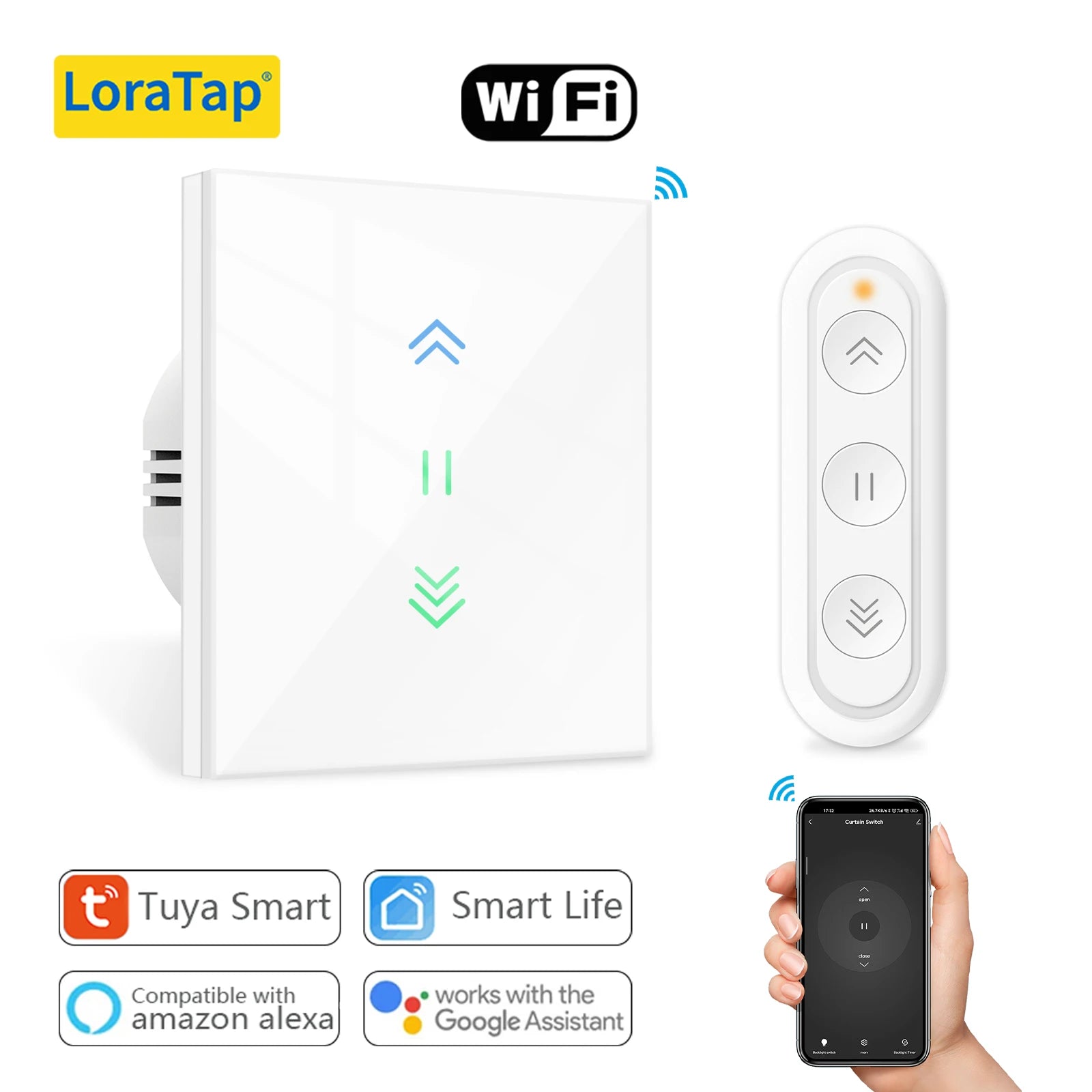 Loratap inteligentny przełącznik rolet wifi – sterowanie aplikacją i głosowe