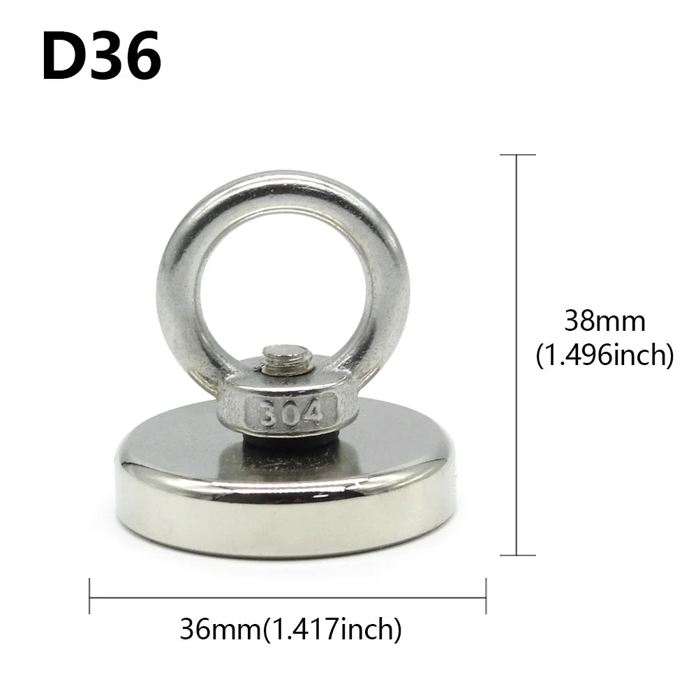 Vabena N52 Heavy-Duty Neodymium Salvage Magnet - Strongest Recovery Tool