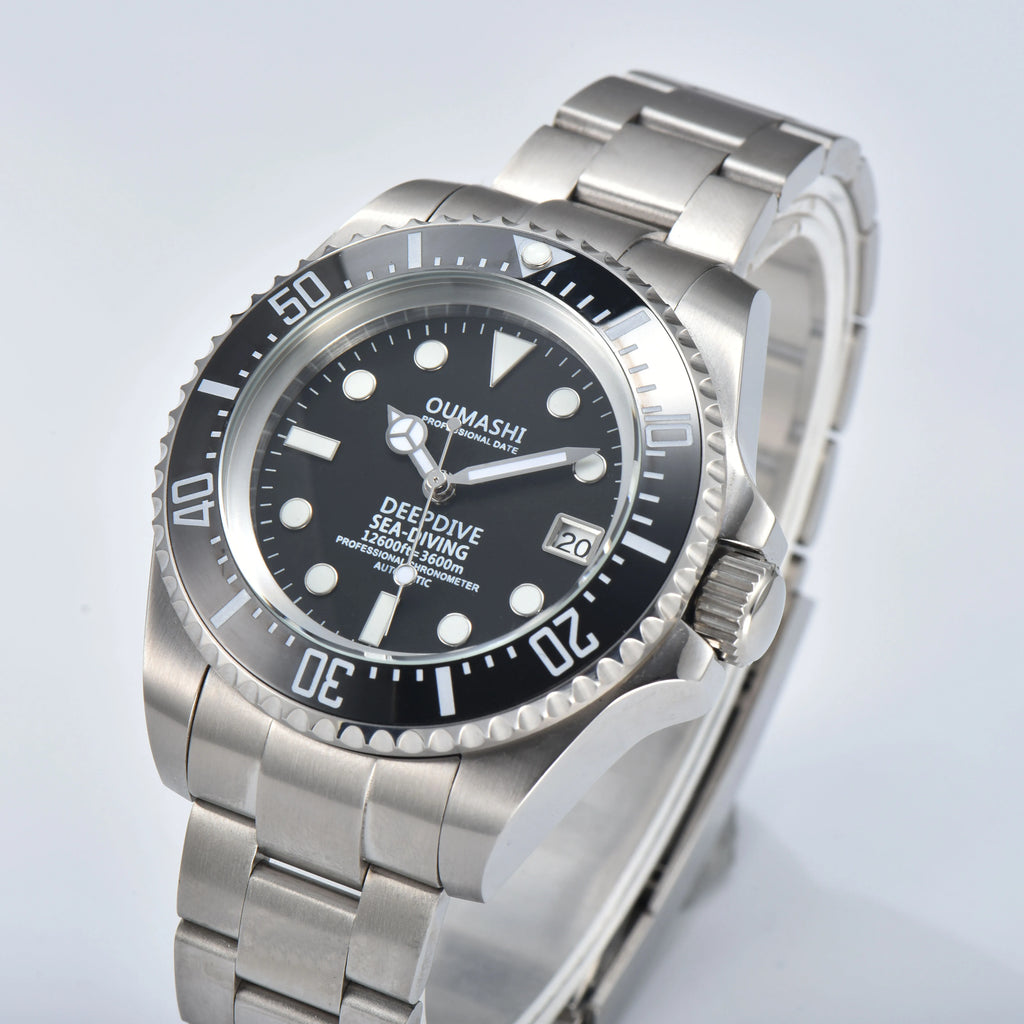 Męski 44mm zegarek automatyczny mechaniczny deep sea