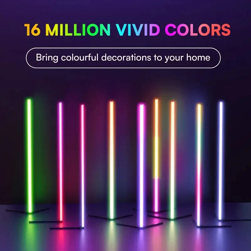 Vabena RGB LED Smart Corner Floor Lamp - Music Sync & 16M Colors