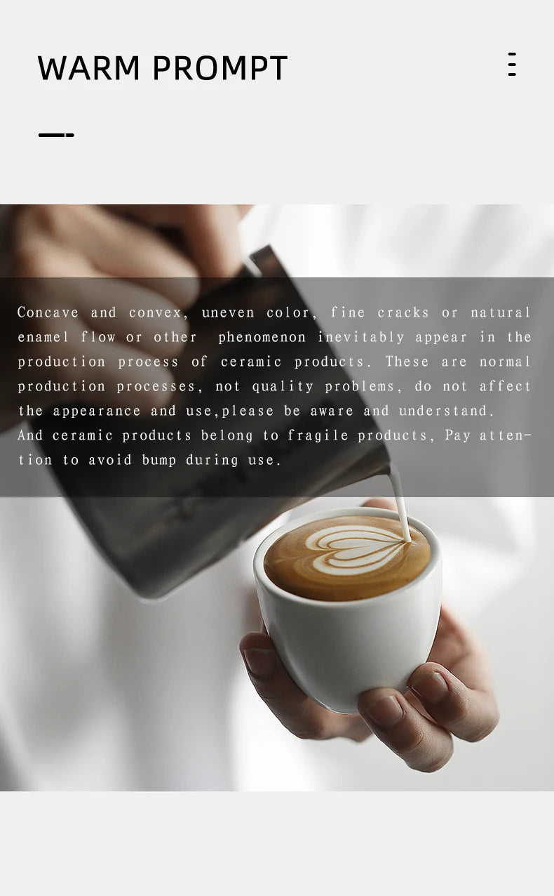 MHW-3BOMBER 80ml Ceramic Espresso Mug & Saucer for Latte Art