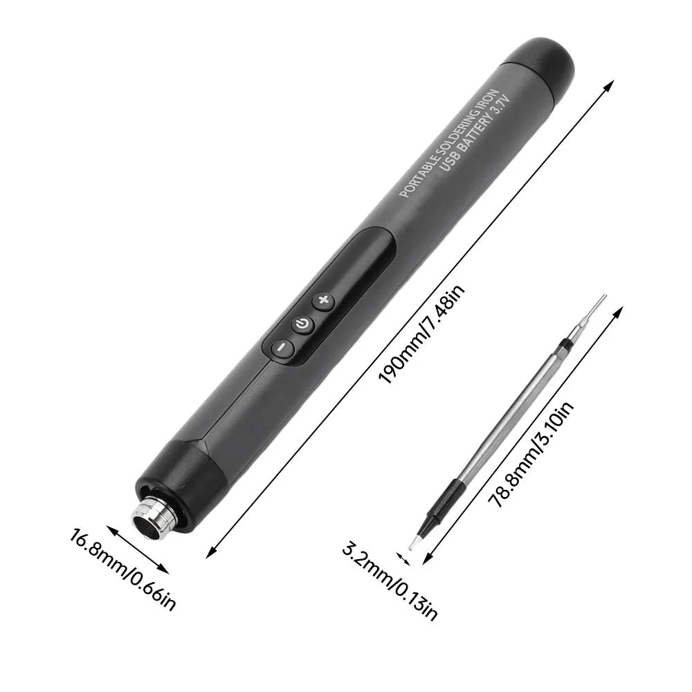 Portable USB-C Soldering Iron Set - 600mAh Battery, Adjustable Temp for DIY & Repairs