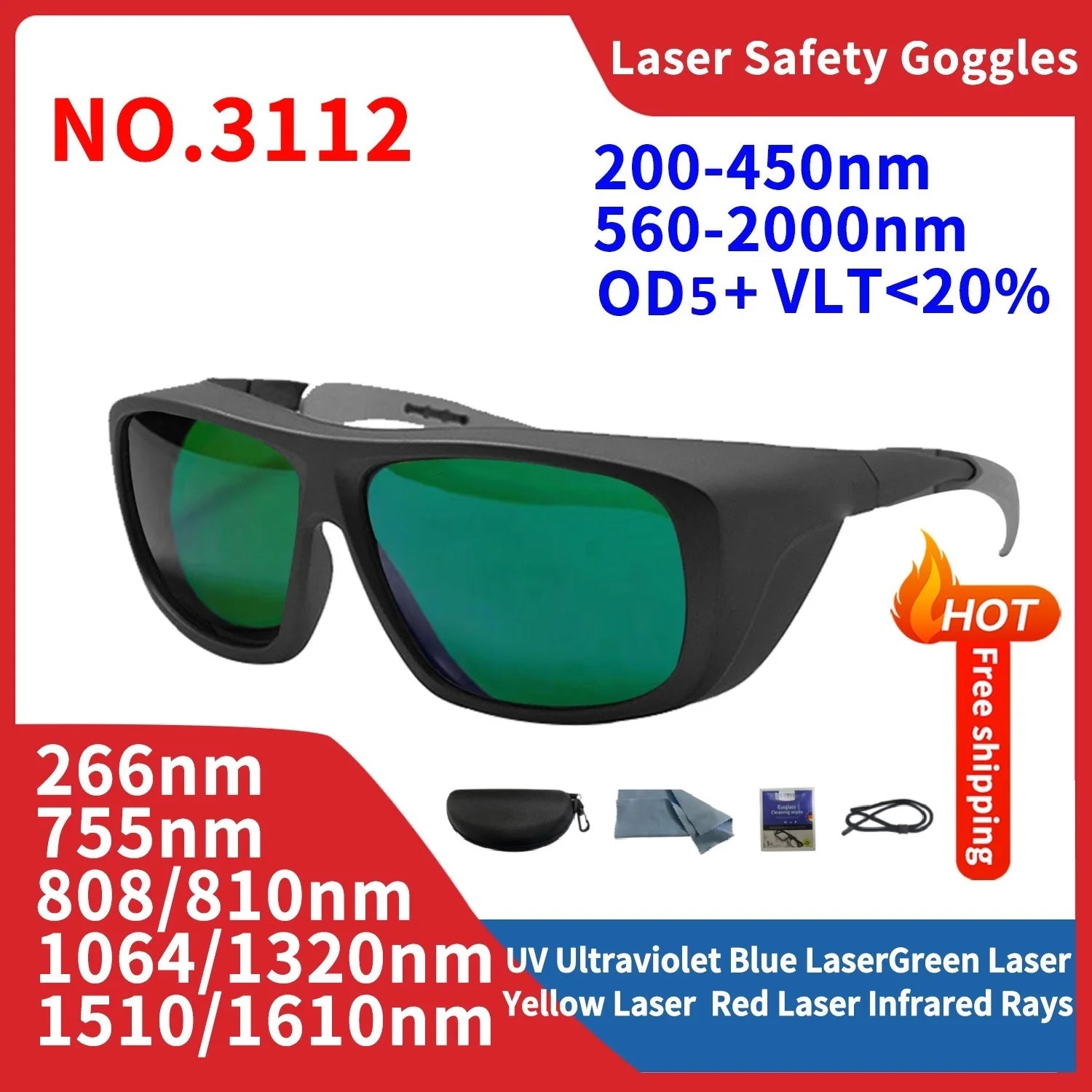 Okulary ochronne laserowe – ochrona oczu uv, ir, ipl, fpv 1064nm, 532nm
