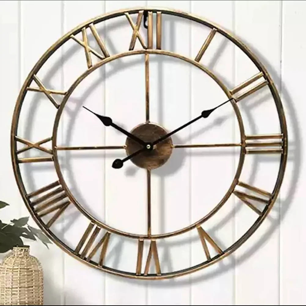 Modern 3D Large Roman Numeral Wall Clock - Silent Design Decor
