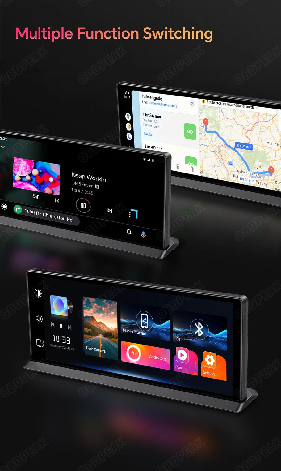 K2 pro 11.3" 4k bezprzewodowy carplay android auto kamera samochodowa z gps i podwójnym obiektywem