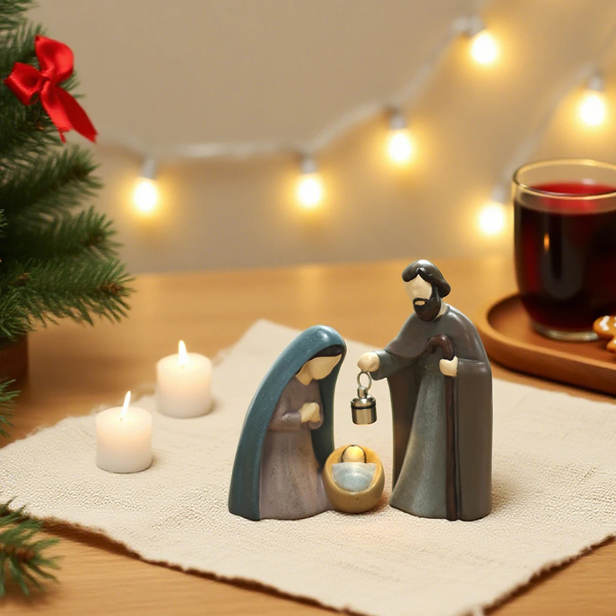 Luminous Nativity Scene Ornament Set - Holiday Decor