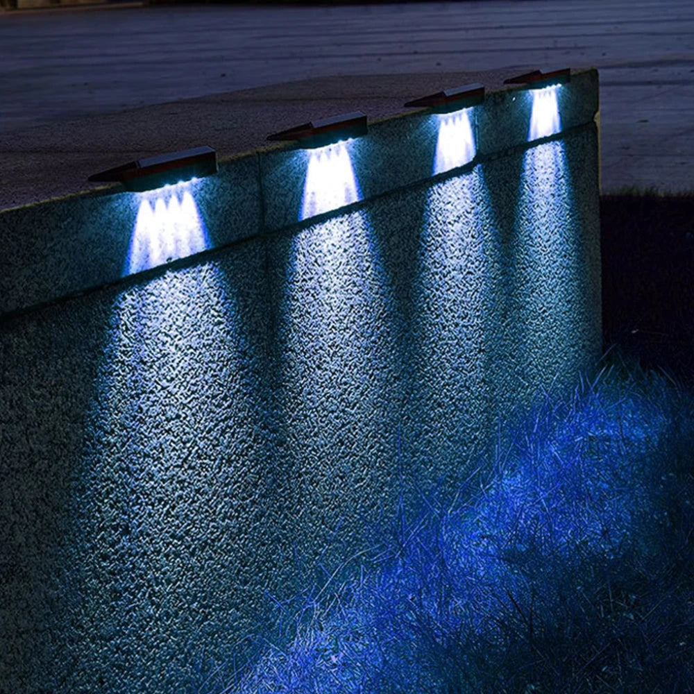 Słoneczne lampy ścienne led 2 szt. – zewnętrzne wodoodporne oświetlenie ogrodzeń i tarasów