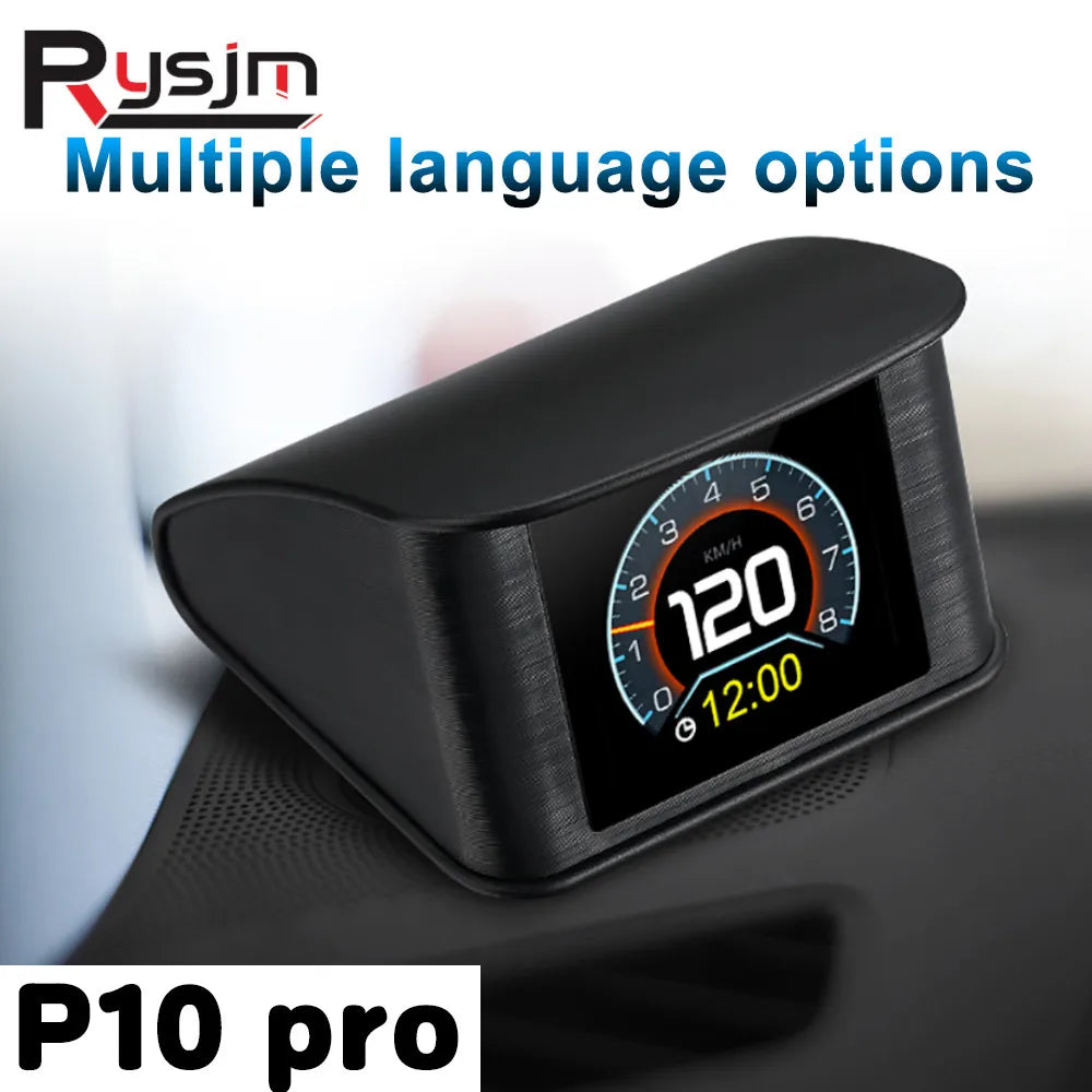 P10 pro wyświetlacz hud obd2 - inteligentny licznik cyfrowy prędkościomierz