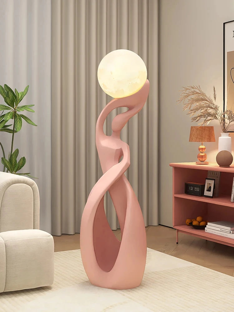 Nordycka abstrakcyjna świetlna rzeźba podłogowa | artystyczna iluminacja