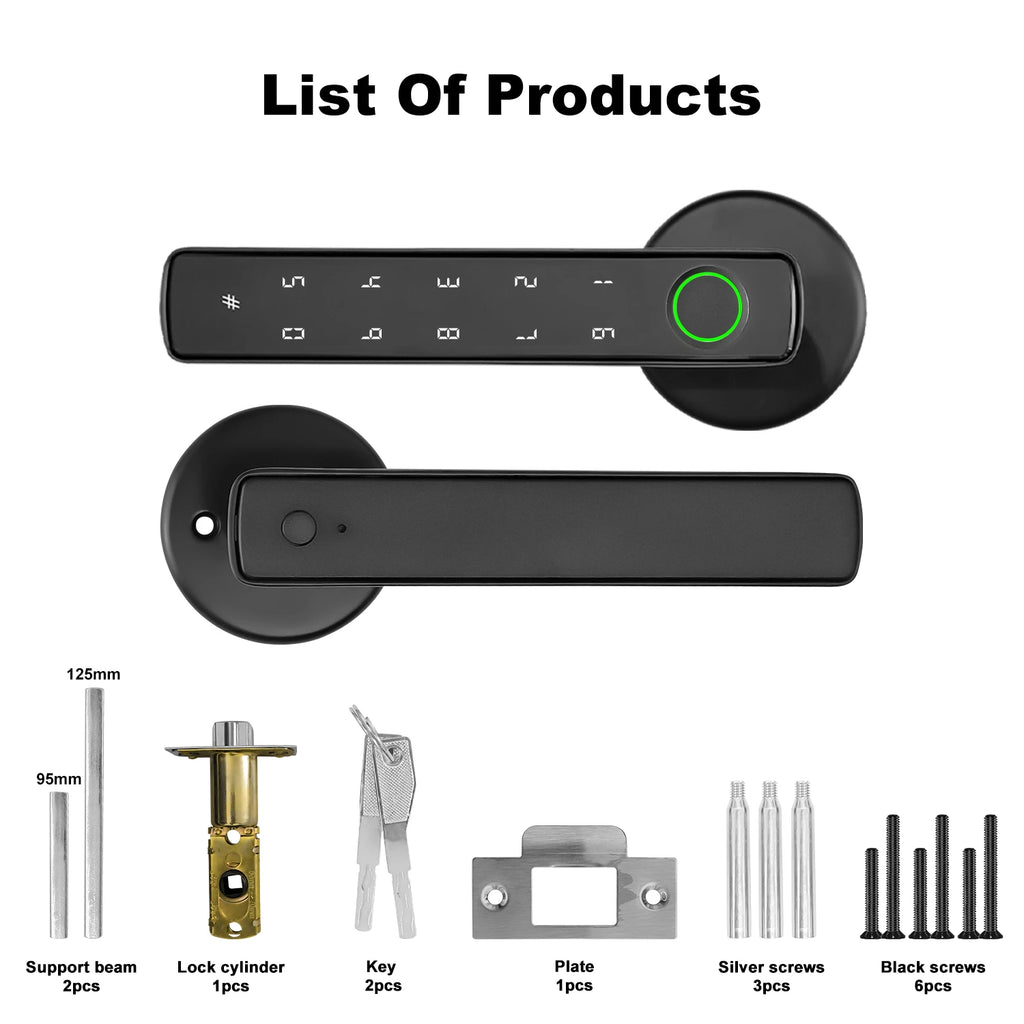 Vabena 4-in-1 Smart Door Lock - Biometric, App, Keypad, Key Entry