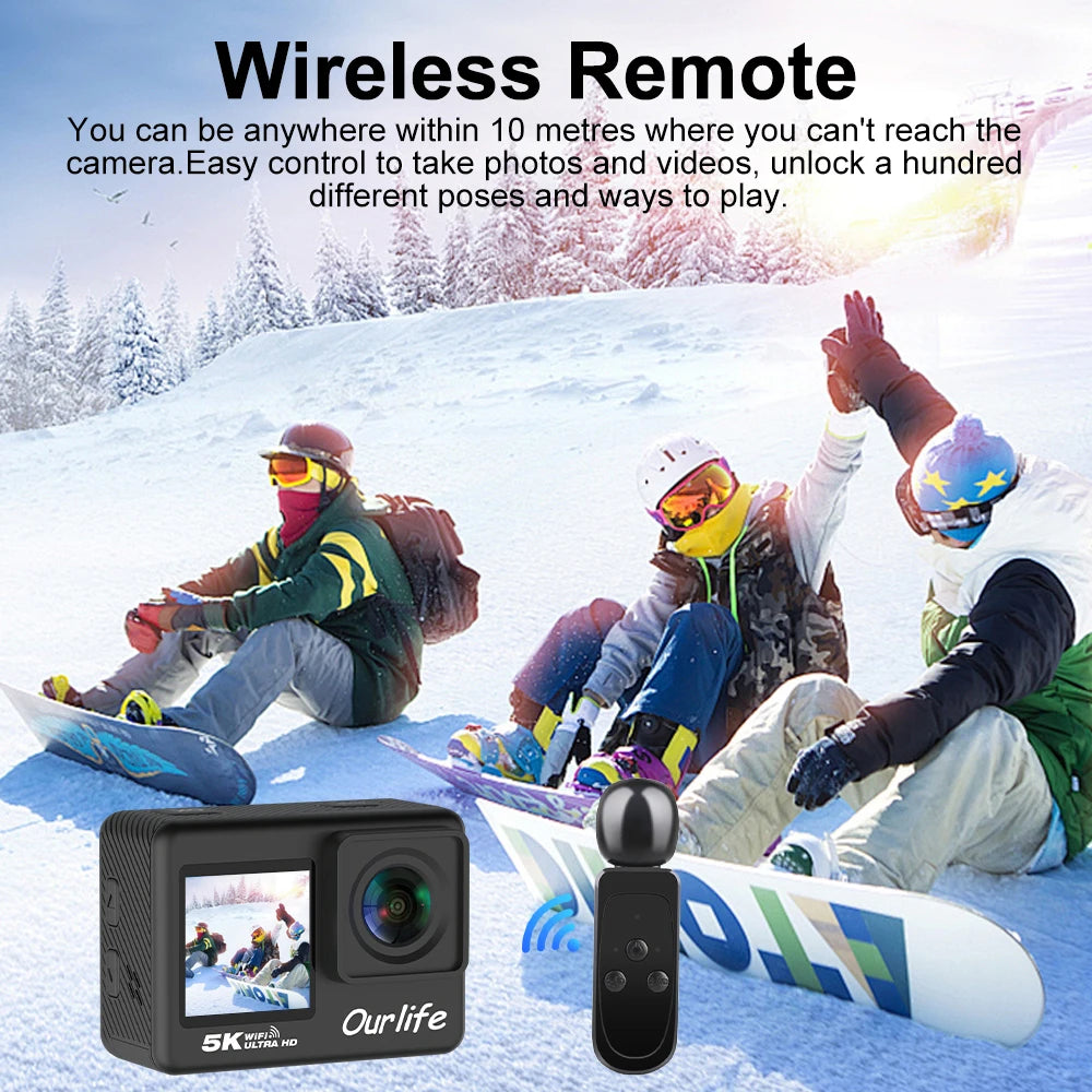 Ourlife kamera akcji 4k - wodoodporna, wi-fi, dotykowy ekran lcd | uchwyć przygody
