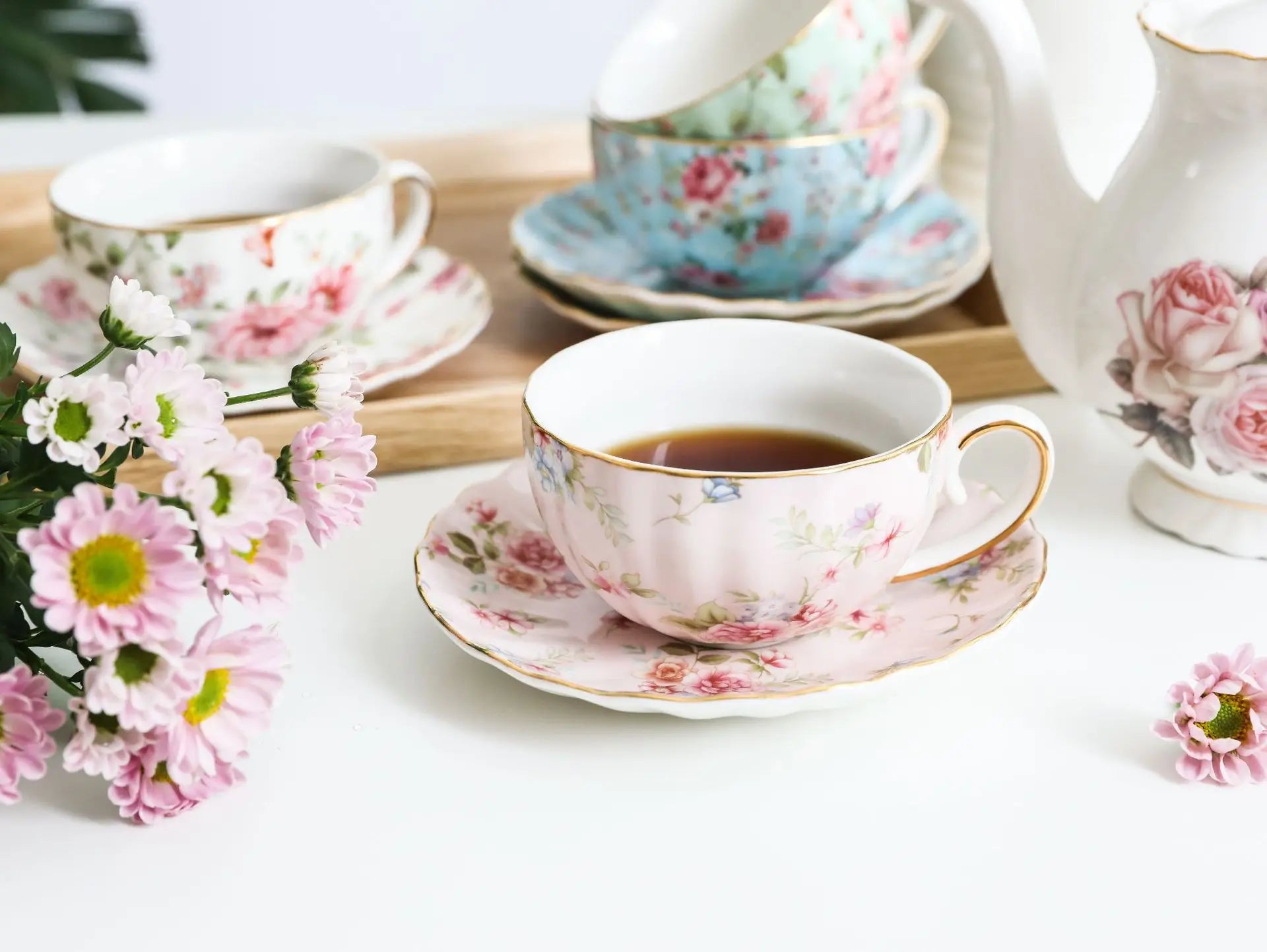 Vabena Luxury Bone China Coffee & Tea Set - Elegant Serveware