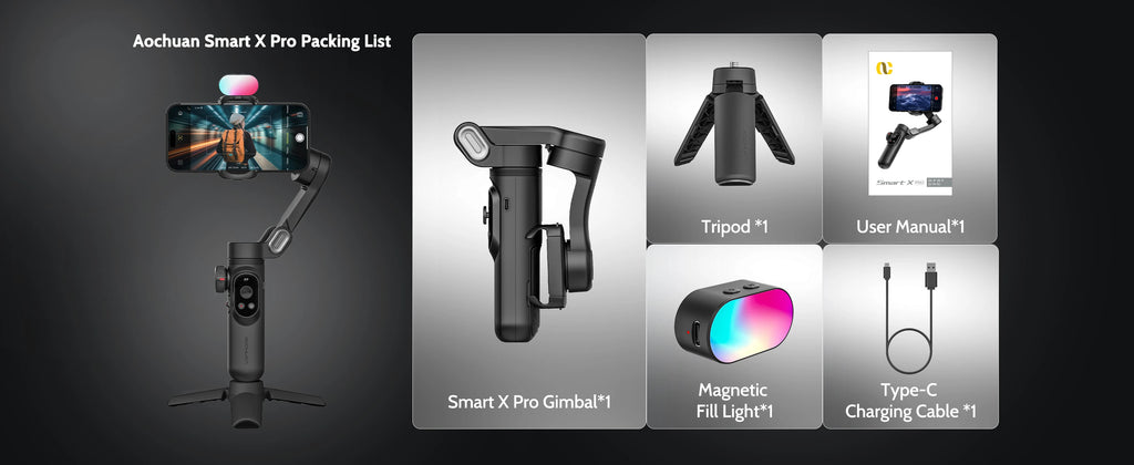 AOCHUAN Smart Xpro: Professional 3-Axis Smartphone Gimbal for Creators