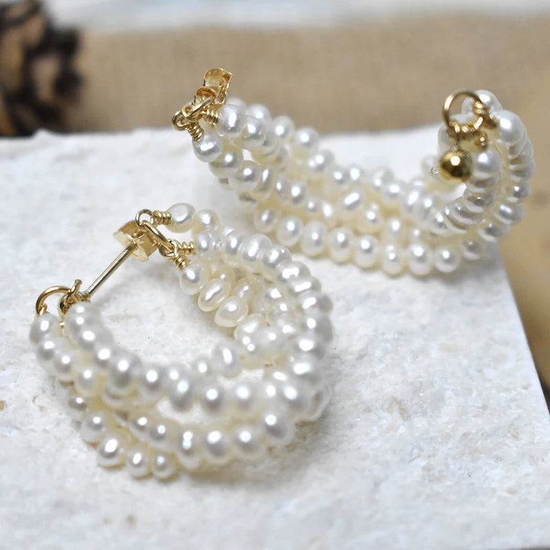 Elegant Freshwater Seed Pearl Earrings - 14K Gold Filled Jewelry