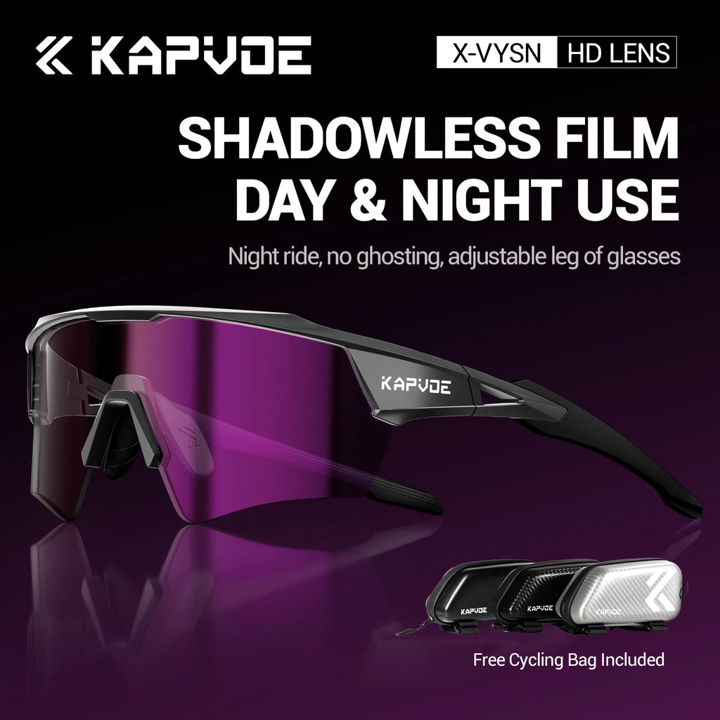 Okulary rowerowe kapvoe fotochromowe mtb uv400 do biegów i sportów na świeżym powietrzu