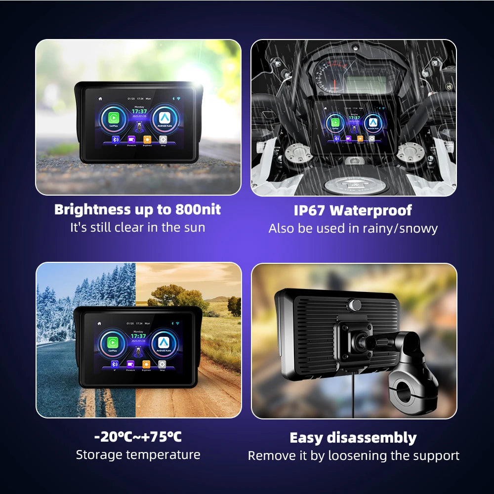 Ekiy bezprzewodowa nawigacja carplay android auto dla motocykli bmw gs & xr