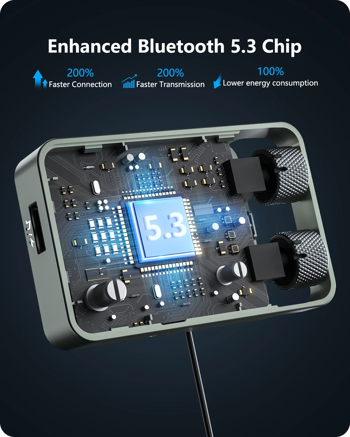 Lencent bluetooth 5.3 samochodowy nadajnik fm i szybka ładowarka