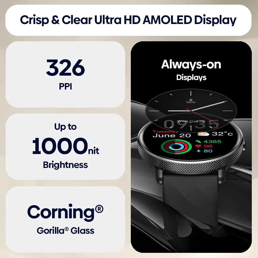 Zeblaze gtr 3 pro: smartwatch z połączeniami głosowymi, wyświetlaczem amoled i ramą ze stali 316l