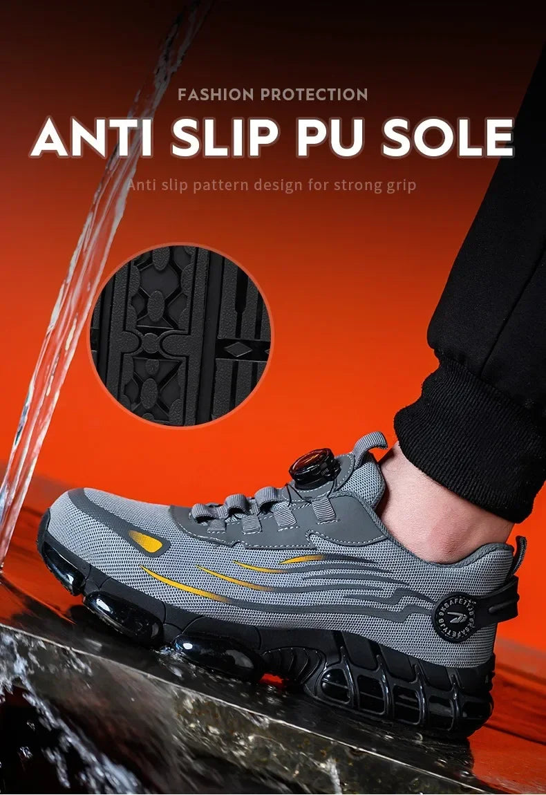 Vabena bezsznurowe buty robocze ze stalowym podnoskiem dla najwyższego komfortu