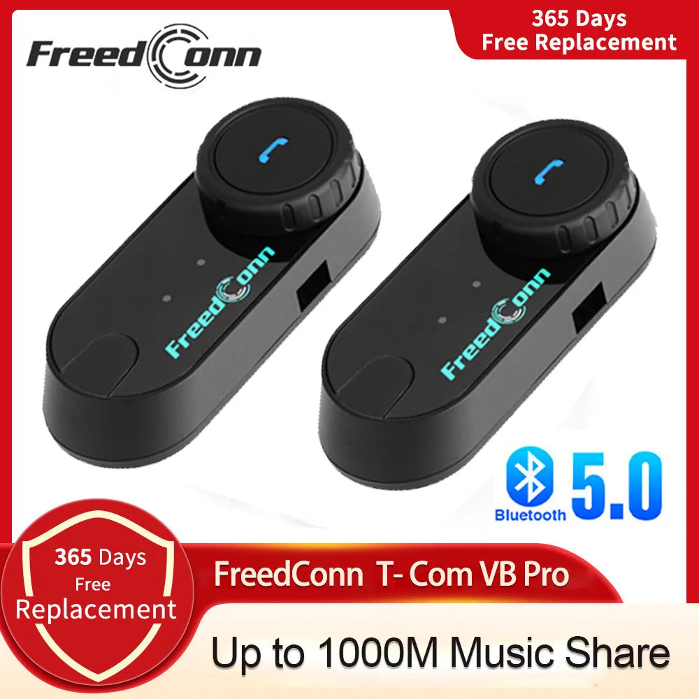 Freedconn t-com vb motocyklowy interkom bluetooth | zestaw słuchawkowy dla 6 motocyklistów i radio fm
