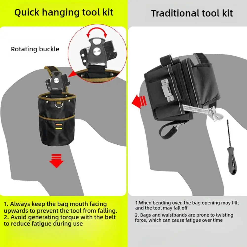 Vabena Oxford Cloth Rotatable Tool Waist Bag | Electrician Woodworking Organizer