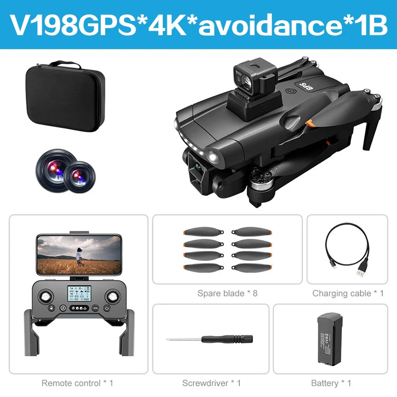 Lenovo V198 MAX GPS Drone 8K/4K Camera Obstacle Avoidance