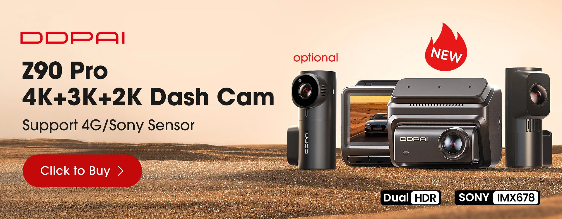 Ddpai z50 pro 4k kamera samochodowa z gps, adas i noktowizją