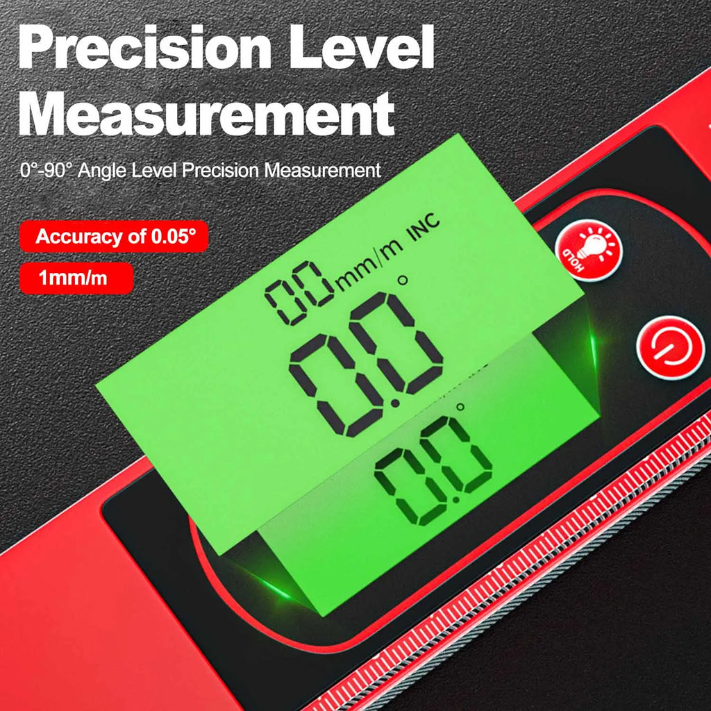 Digital Level Ruler & Angle Meter - Magnetic Aluminum Protractor 30/40/50cm