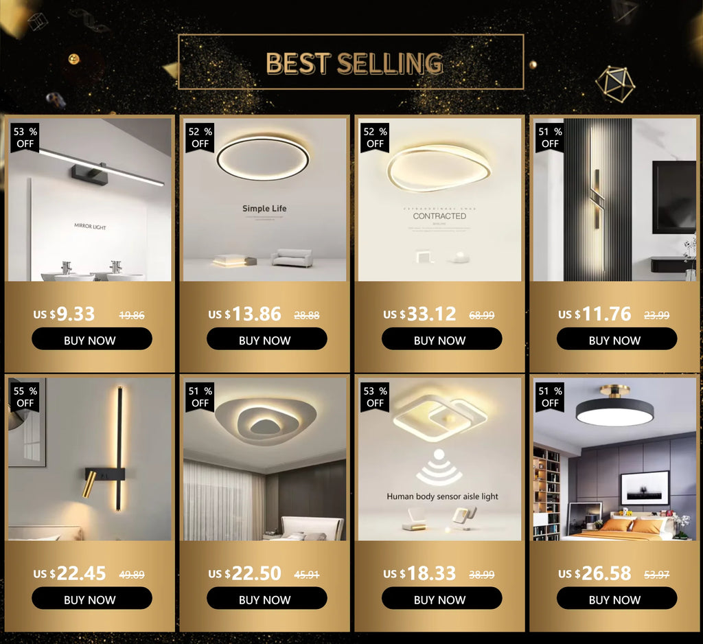 Vabena nowoczesna lampa ścienna led do łazienki, trzy kolory, aluminiowa