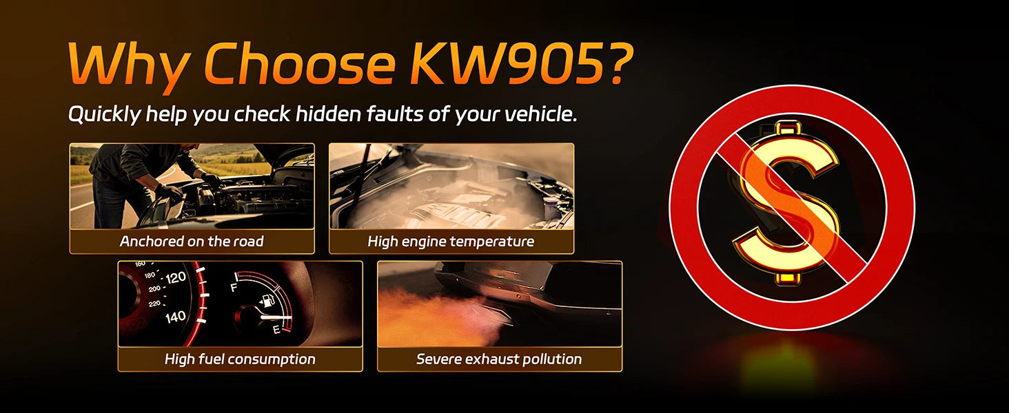 Skaner samochodowy 2026 konnwei kw905 obd2 bluetooth 5.0 do diagnostyki pojazdów